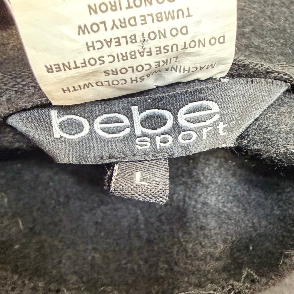 BeBe Sport Hoodie Women's L Black White Sweatshirt Athleisure - Picture 6 of 8